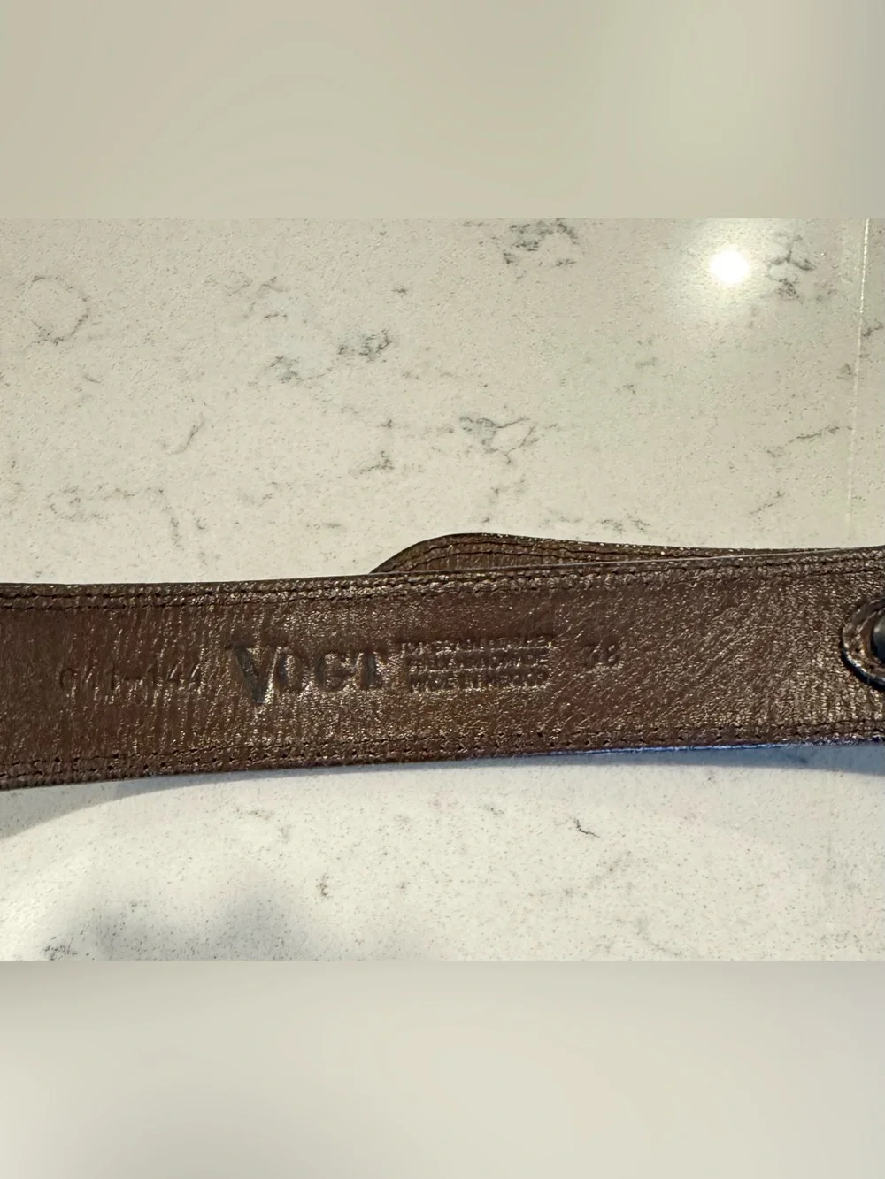 Vogt Silversmiths Western Chocolate Basket Weave Saddle Leather Belt Size 38